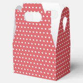 Elegant Coral Pink Red Polka Dots Patroon Bedankdoosjes (Geopend)