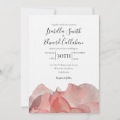 Elegant Coral Pink Rose Floral Wedding Kaart (Voorkant)