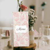 Elegant Coral Reef Wedding Menu Card