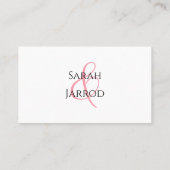 Elegant Coral rose QR Mariage Carte de site Web (Dos)