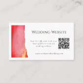 Elegant Coral rose QR Mariage Carte de site Web (Devant)