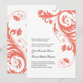 Elegant Coral Wedding Invitations Kaart (Voorkant / Achterkant)