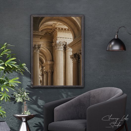 Elegant Corinthian Columns Classical Architecture Poster