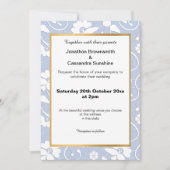 ELEGANT  CORNFLOWER BLUE LACE WEDING KAART (Voorkant)