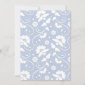 ELEGANT  CORNFLOWER BLUE LACE WEDING KAART (Achterkant)