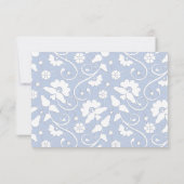 ELEGANT CORNFLOWER BLUE WHITE LACE CUSTOM RSVP 2 (Achterkant)
