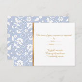 ELEGANT CORNFLOWER BLUE WHITE LACE CUSTOM RSVP 2 (Voorkant / Achterkant)