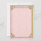 Elegant Cornice Pink Gold Tone Weddenschap Kaart (Achterkant)