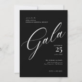 Elegant Corporate Black Stropdas Calligraphy Gala Kaart (Voorkant)