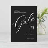 Elegant Corporate Black Stropdas Calligraphy Gala Kaart (Staand voorkant)