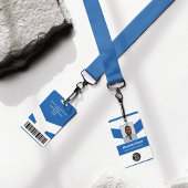Elegant Corporate Blue Stripes Employee ID Badge