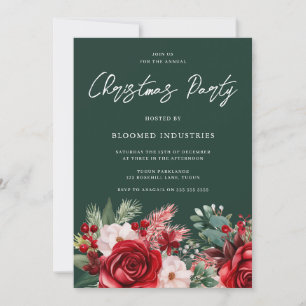 Elegant Corporate Christmas Soirée Green Kaart