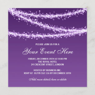 Elegant Corporate Party String Lights Paars Kaart