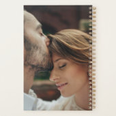 Elégant couleur or Floral Deux Photo Planner (Dos)