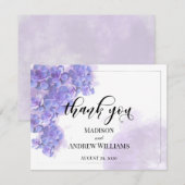 Elégant couleur violet Aquarelle Succulents Merci (Devant / Derrière)