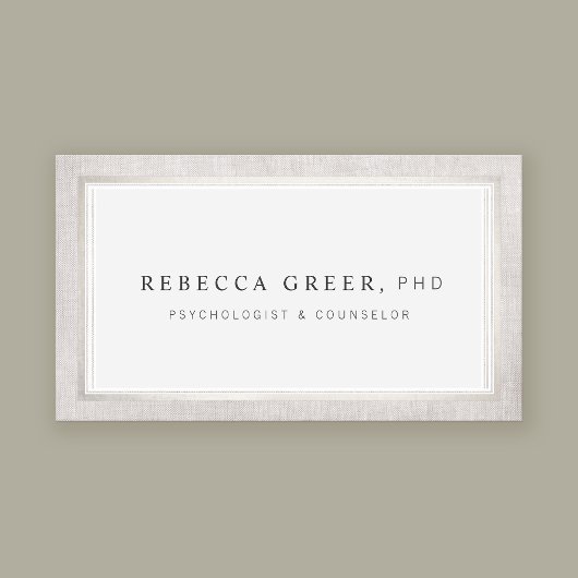 Elegant Counselor and Therapist Light Grey Visitekaartje