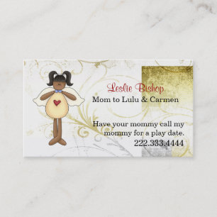 Elegant Country Angel Mmammie Play Date Card Contactkaartje