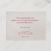 Élégant Country Boutique Certificat cadeau (Dos)