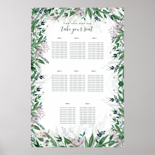 Elegant country floral border poster (Voorkant)