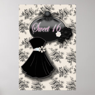 Elegant country Roos SWEET 16 BLACK GOWN poster