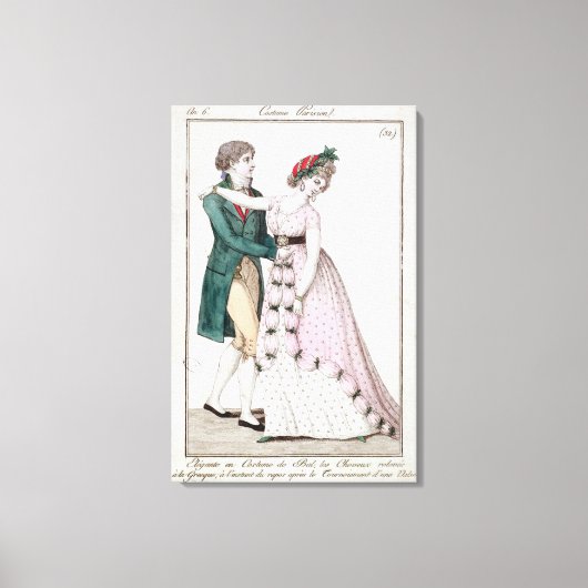 Elegant Couple Dansend the Waltz Canvas Afdruk (Voorkant)