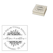 Elegant Couple Names Wedding Floral  Rubberstempel (Gestempeld)