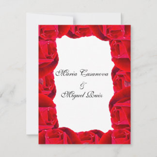elegant couple red roses kaart