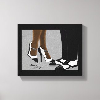 Elegant Couple-Stretched Canvas afdrukken