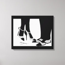 Elegant Couple-Stretched Canvas Black en White