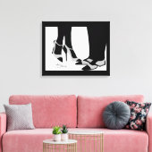Elegant Couple-Stretched Canvas Black en White (Insitu (Woonkamer))