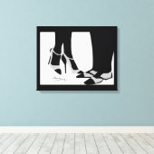 Elegant Couple-Stretched Canvas Black en White (Insitu (Houten vloer))