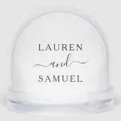 Elegant Couples Monogram Photo Wedding Sneeuwbol (Achterkant)