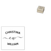 Elegant Couples Name Initialen Wedding Rubberstempel (Gestempeld)