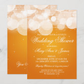 Elegant Couples Shower Glow & Sparkle Oranje Kaart (Voorkant / Achterkant)