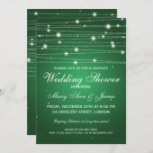 Elegant Couples Shower Mousserende Lines Emerald Kaart (Voorkant / Achterkant)