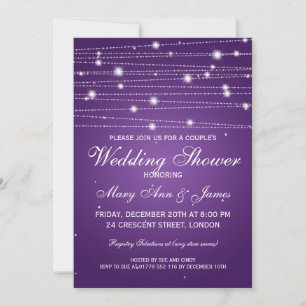 Elegant Couples Shower Mousserende Lines Paars Kaart