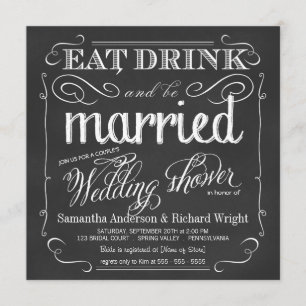 Elegant Couple's Wedding Shower Invitations Kaart