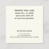 Élégant Coupon bleu Pastel élégant et turquoise (Dos)