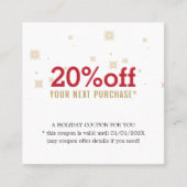 Élégant Coupon de vacances Red Golden White Stars (Devant)