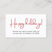 Élégant Coupon De Vacances Simple Rouge Blanc Bold (Devant)