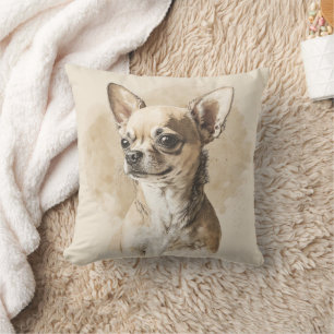 Élégant Coussin À Jeu À Courte Haine Tan Chihuahua