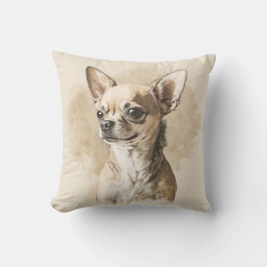 Élégant Coussin À Jeu À Courte Haine Tan Chihuahua (Recto)