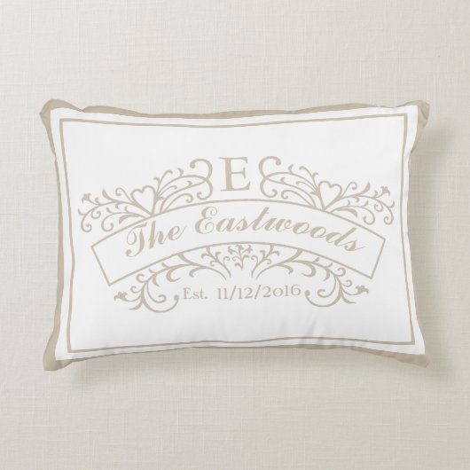 Élégant Coussin d'accent monographique (Devant)