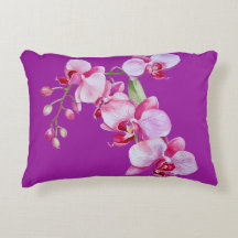Élégant Coussin d'accent orchidée violet