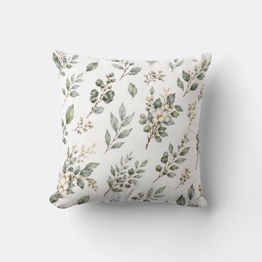 Élégant Coussin de Botanique d'Eucalyptus (Recto)
