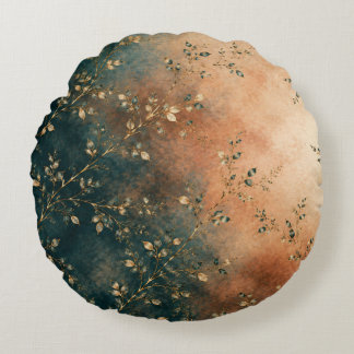 Élégant Coussin de Jardin en Teal Émeraude et Or R