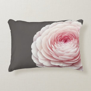 Élégant Coussin de Jeté à Fleurs en Charbon Chaud