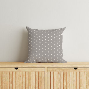 Élégant Coussin de Lancer pour Bébé à Points Gris