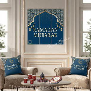 Élégant Coussin de Lancer Ramadan Mubarak