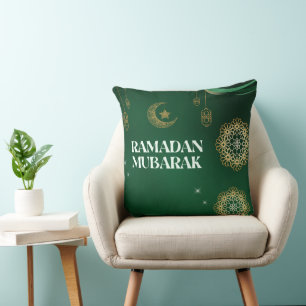 Élégant Coussin de Lancer Ramadan Mubarak